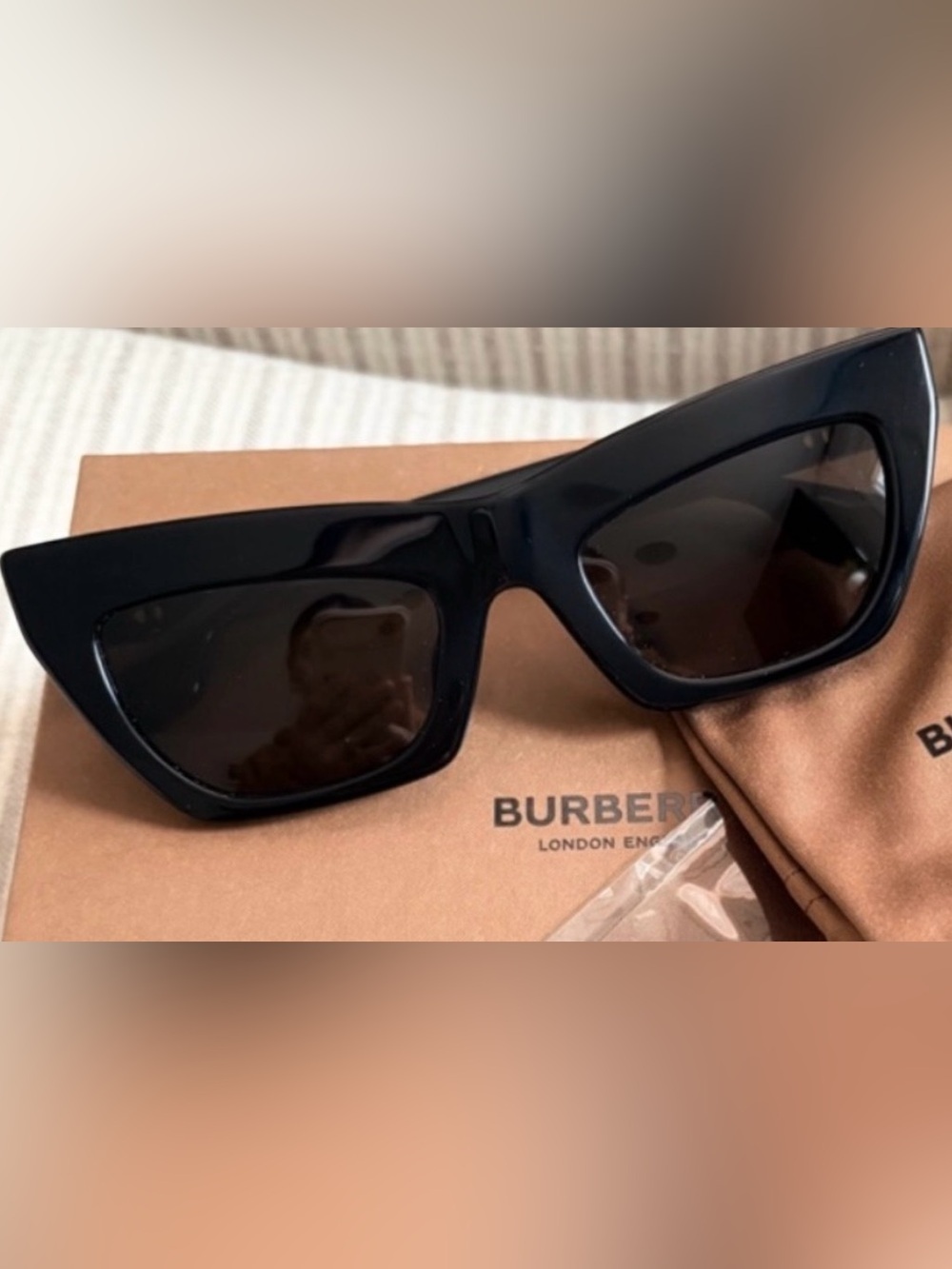 NWT - Burberry - Classic, Italian, Black Cat-Eye Sunglasses